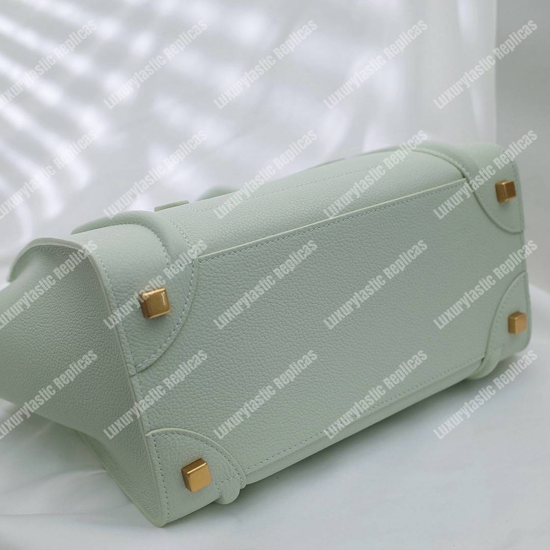Ce**e micro luggage handbag in drummed calfskin light khaki