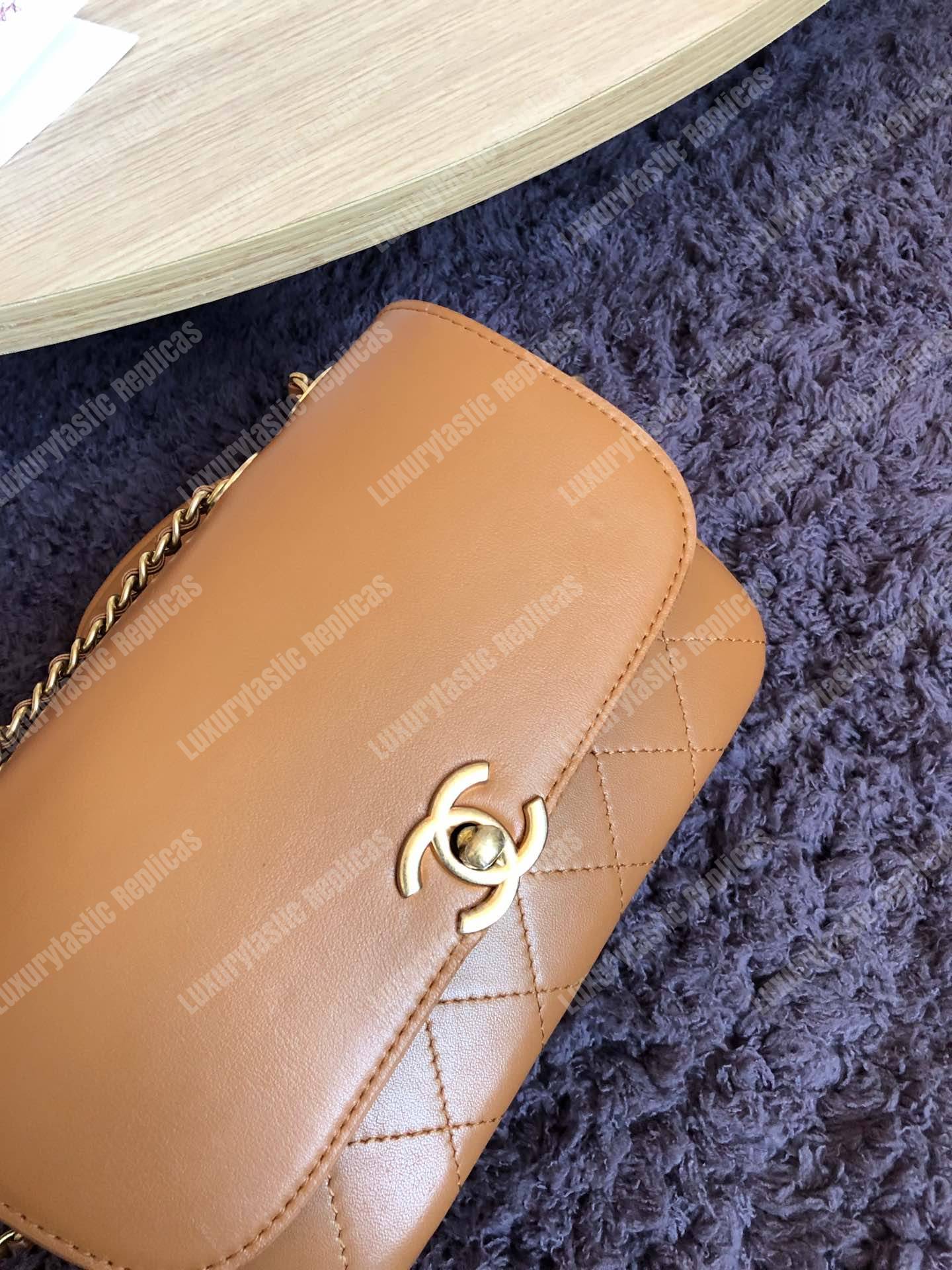 Ch*el flap bag & coin purse beige
