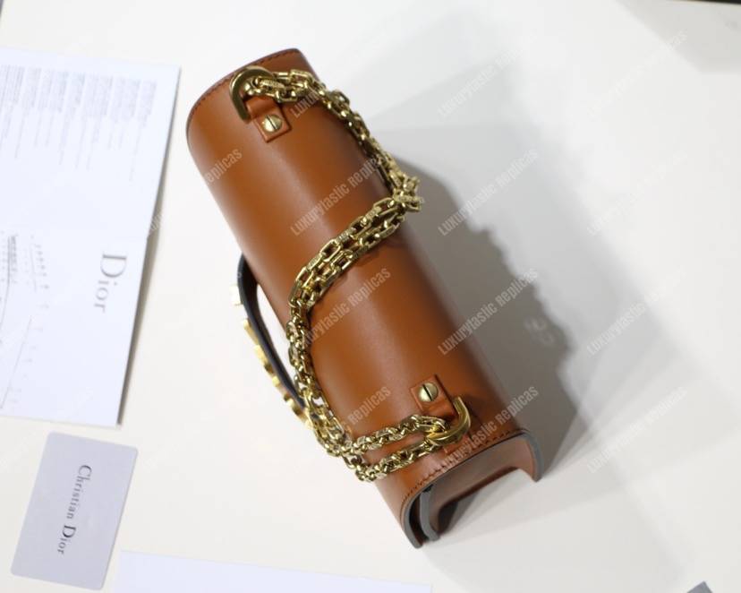 j’aD*or calfskin flap bag brown