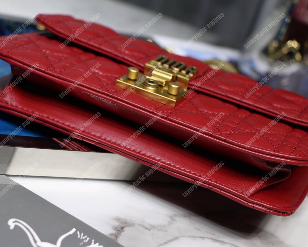 D*or lambskin D*oraddict flap bag burgundy