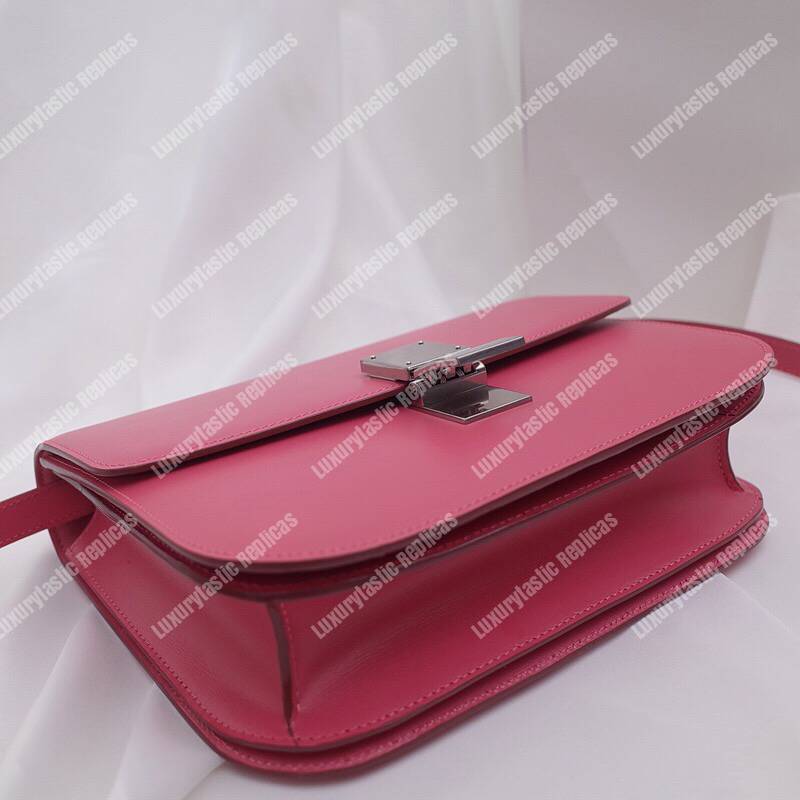 Ce**e medium classic bag in box calfskin red/silver hardware