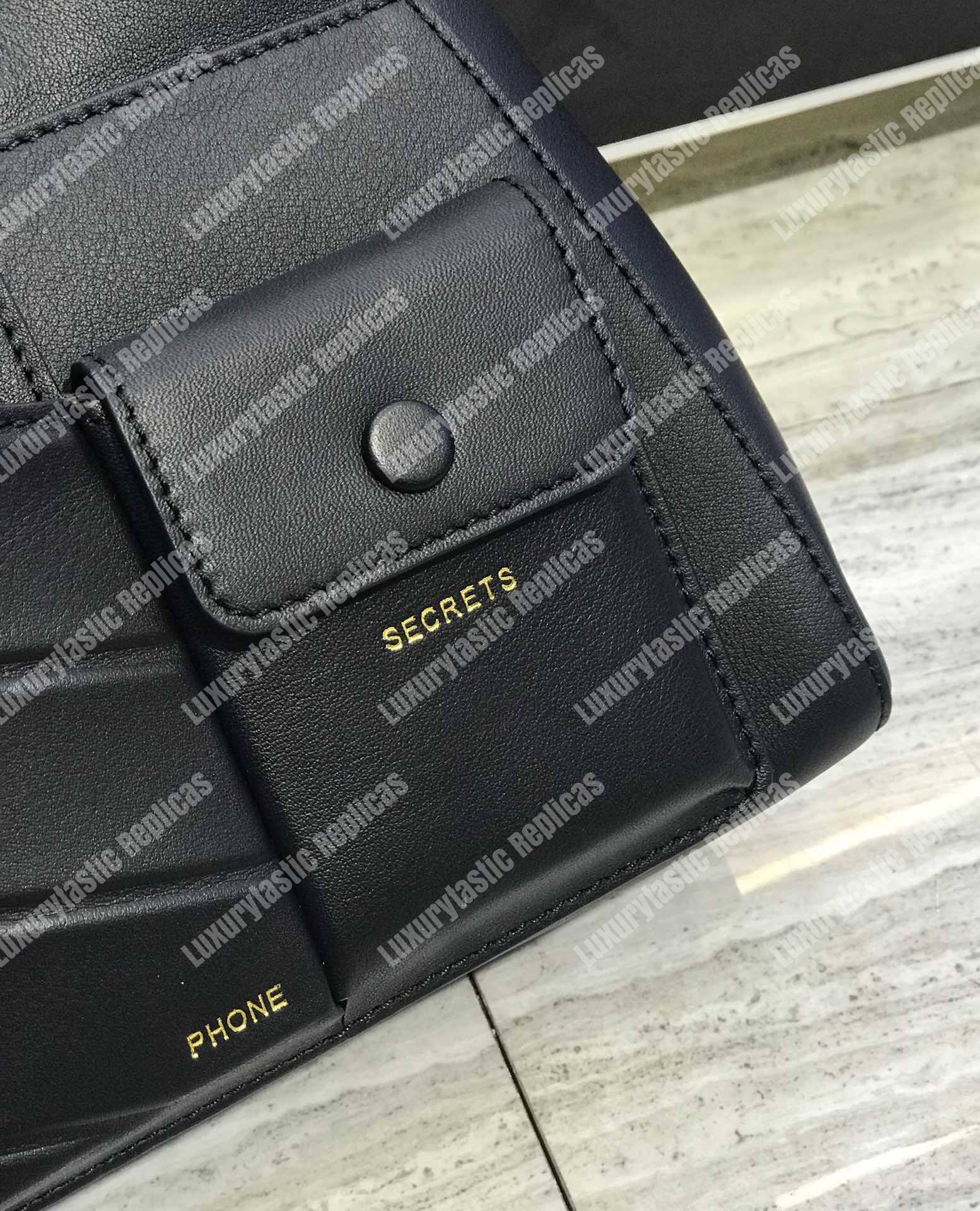 F**di peekaboo iconic mini black leather bag