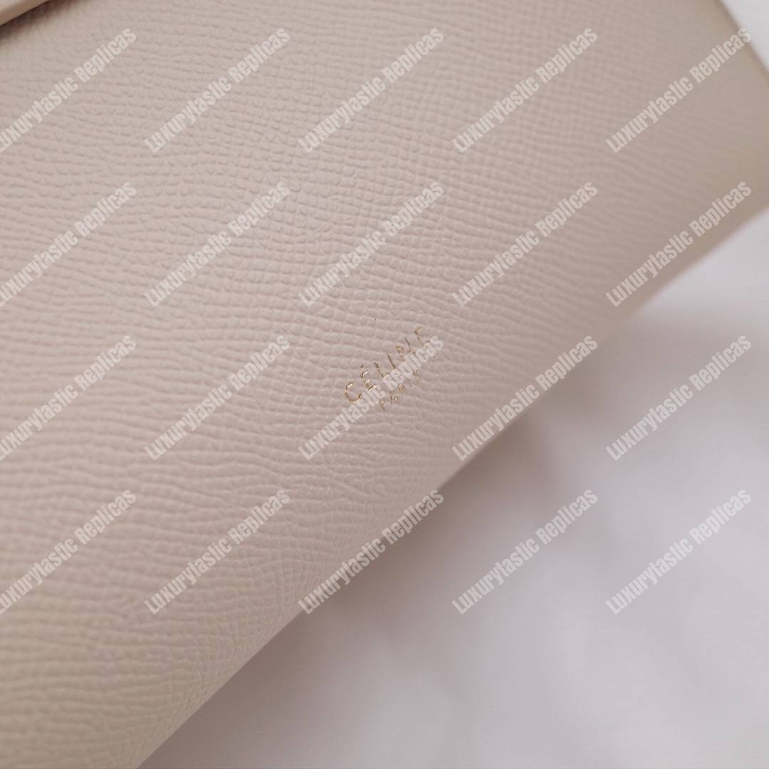 Ce**e nano belt bag in grained calfskin pale pink