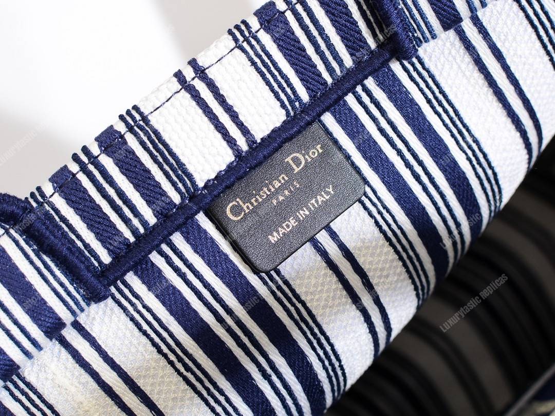 D*or book tote bag denim blue oblique embroidered canvas