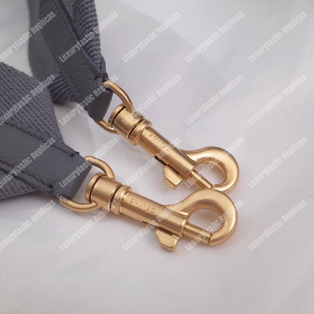 Ce**e sangle bucket bag in soft grained calfskin grey