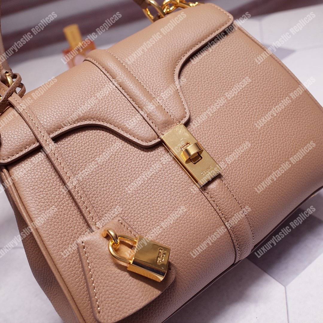 Ce**e small 16 bag in grained calfskin beige