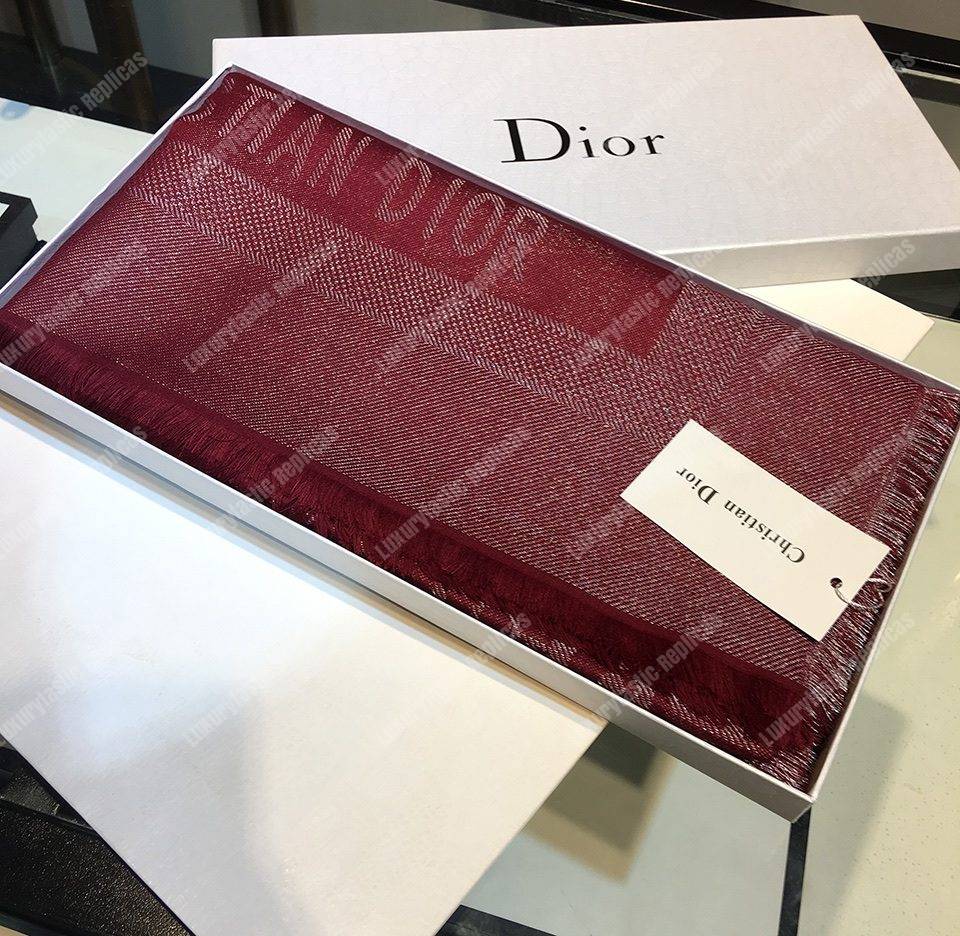 CD Oblique 140 Stole Wine Red