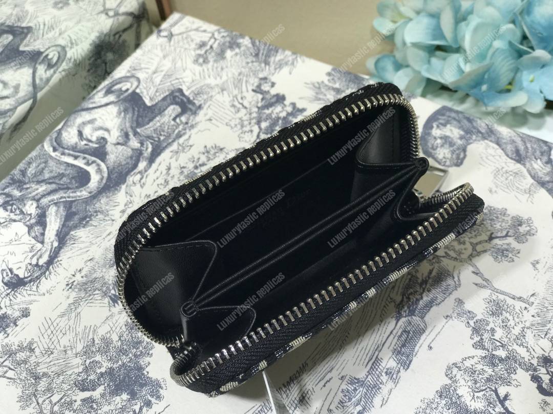 saddle D*or blue oblique wallet