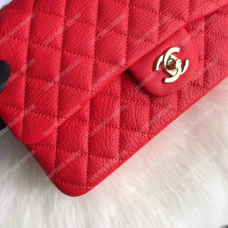 Ch*el medium classic handbag red