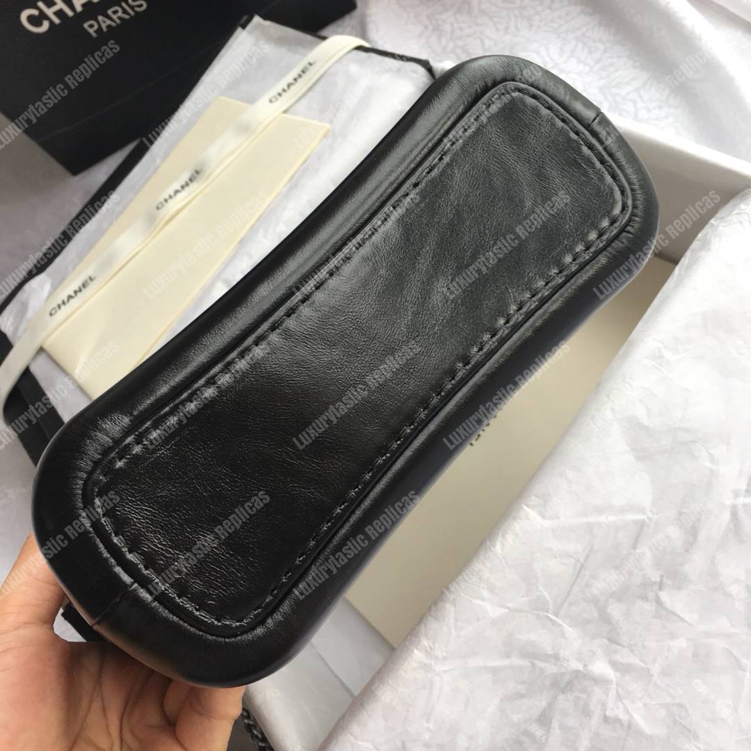 Ch*el’s gabrielle small hobo bag white