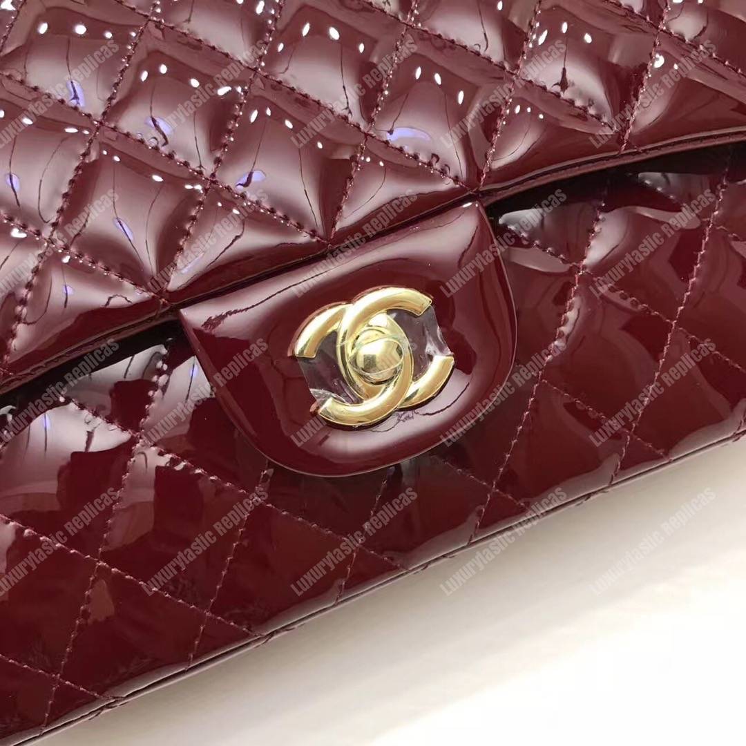 Ch*el classic medium flap bag burgundy