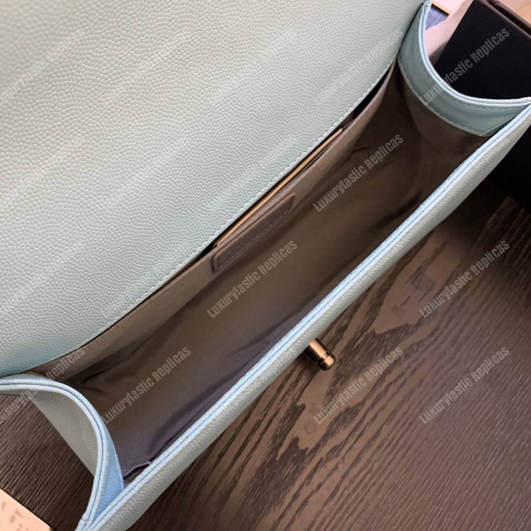 Ch*el boy medium caviar leather sky blue