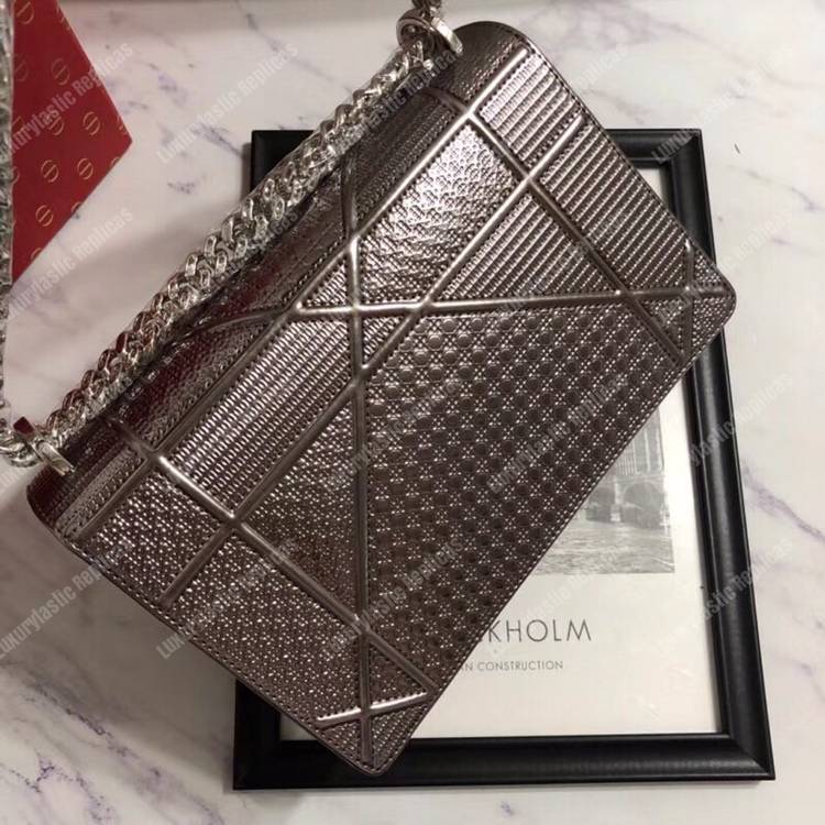 D*orama champagne metallic calfskin flap bag