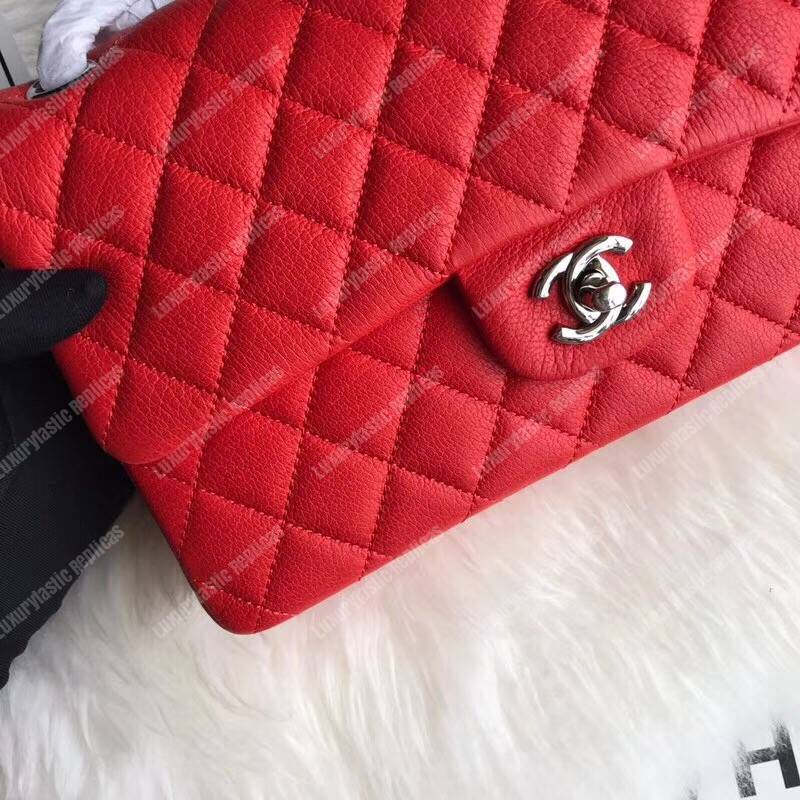 Ch*el medium classic handbag red