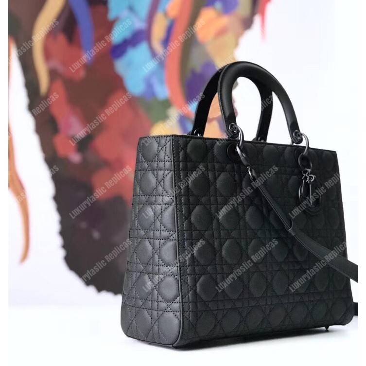 lady D*or ultra-matte tote bag black