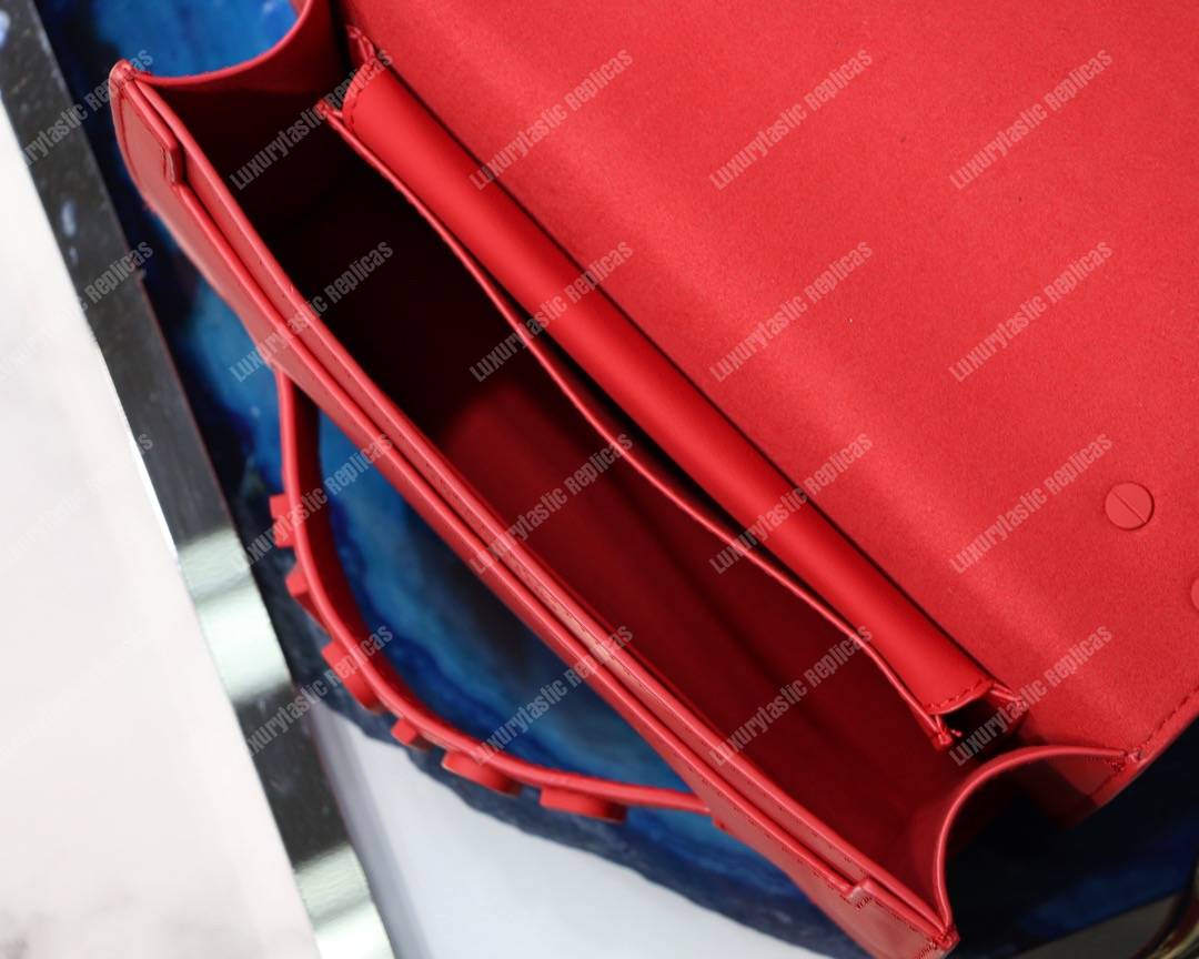 mini j’aD*or red ultra matte flap bag