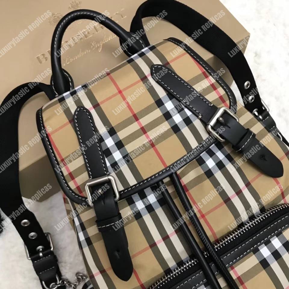 B**rry the medium rucksack in vintage check nylon
