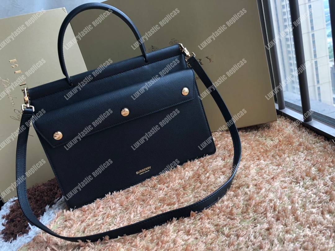 B**rry small leather title bag with pocket detail black