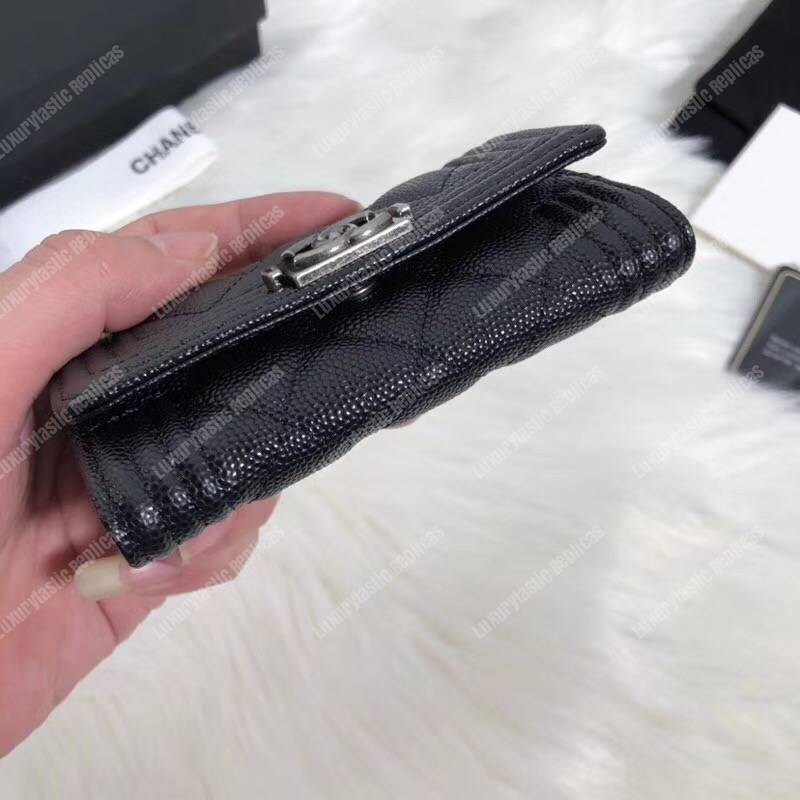 Ch*el boy small flap wallet black