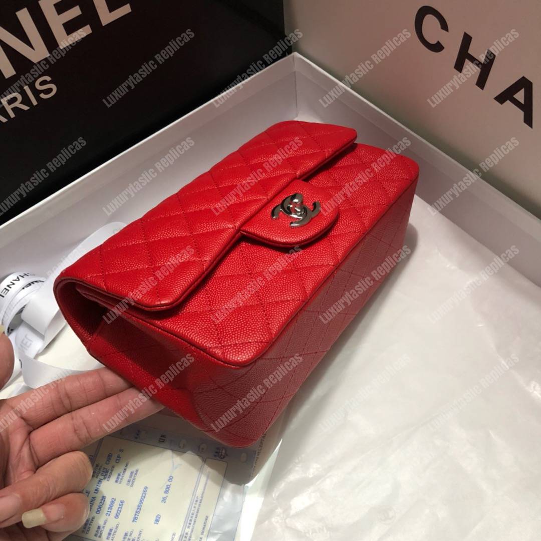 Ch*el mini flap bag red