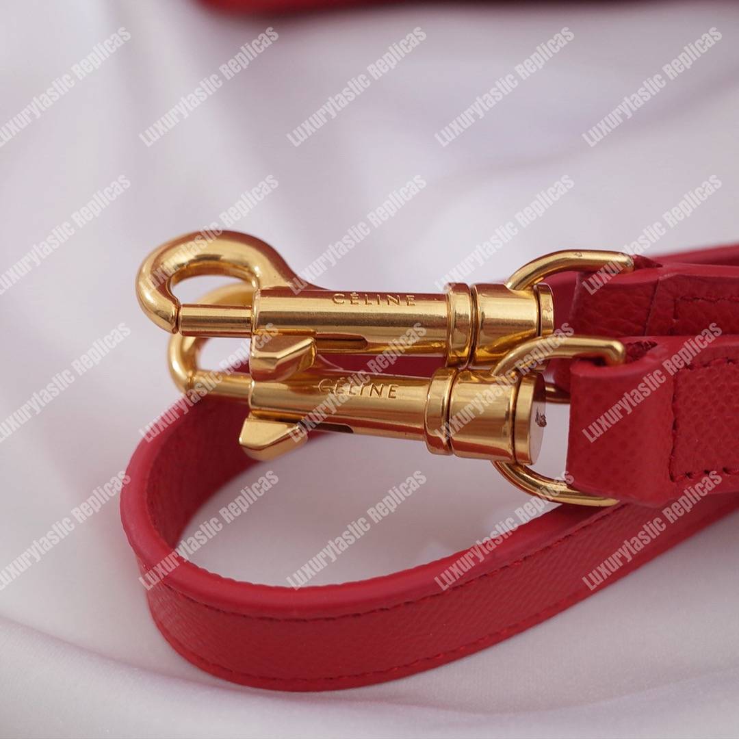 Ce**e micro belt bag in grained calfskin ruby