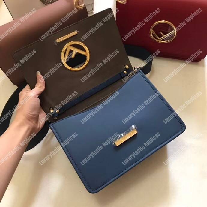 F**di kan i f blue leather bag