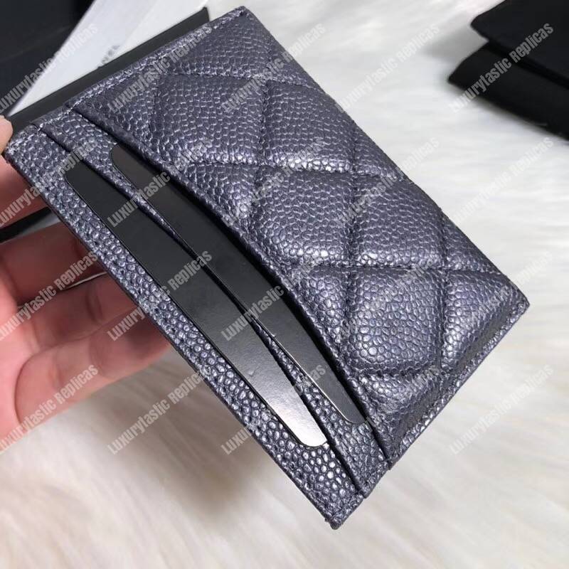 Ch*el classic card holder purple