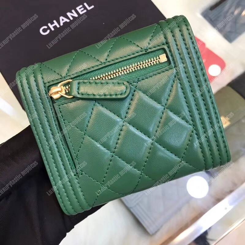 Ch*el boy small flap wallet green