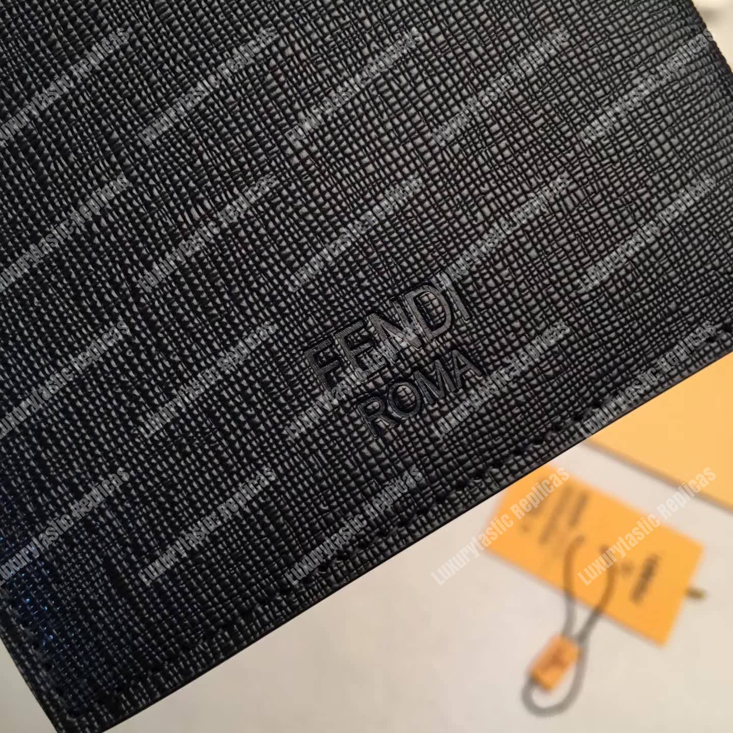 F**di black leather horizontal wallet