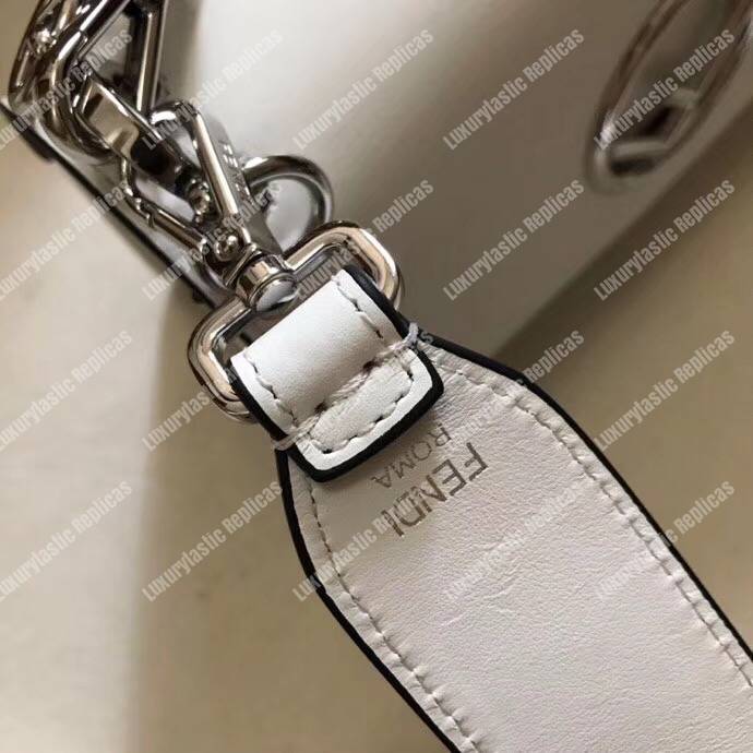 F**di kan i f white leather bag