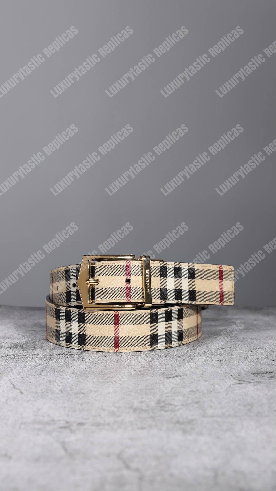 B**rry reversible vintage check leather belt