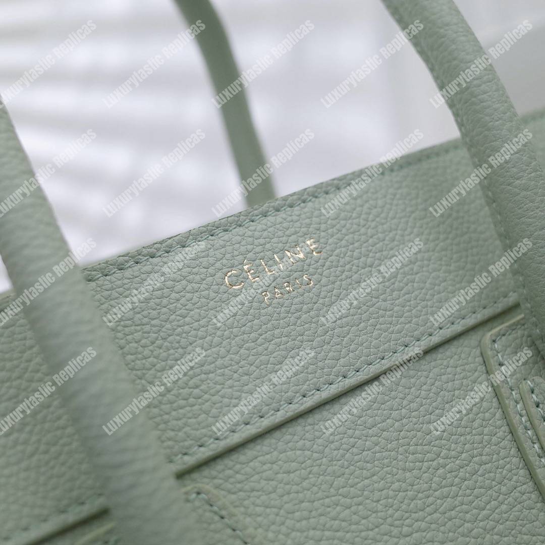 Ce**e micro luggage handbag in drummed calfskin light khaki