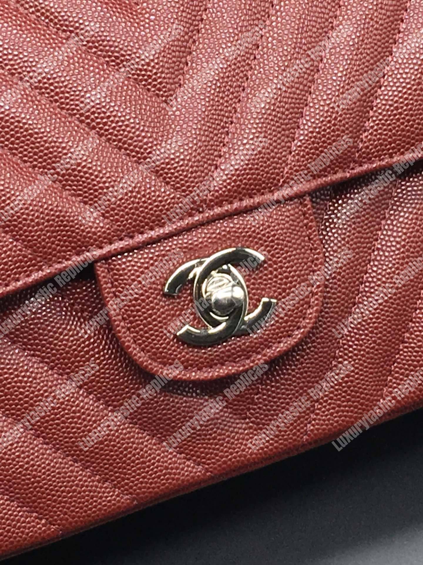Ch*el classic medium handbag burgundy