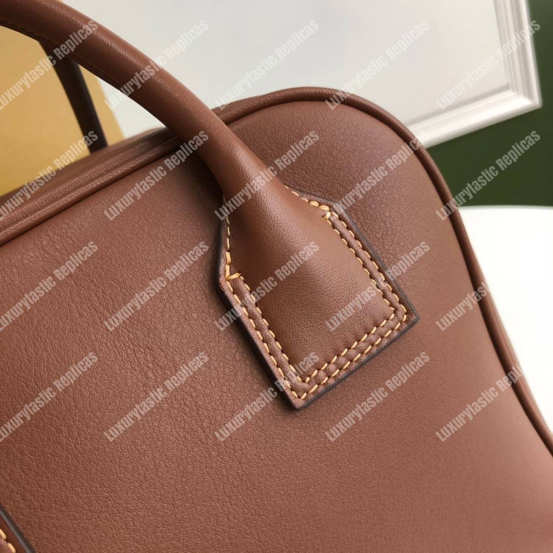 B**rry small leather cube bag brown