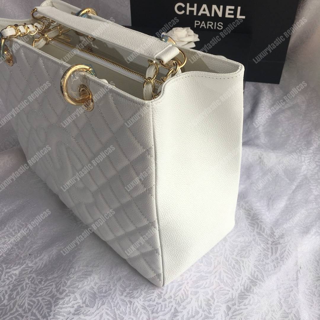 Ch*el large shopping tote white