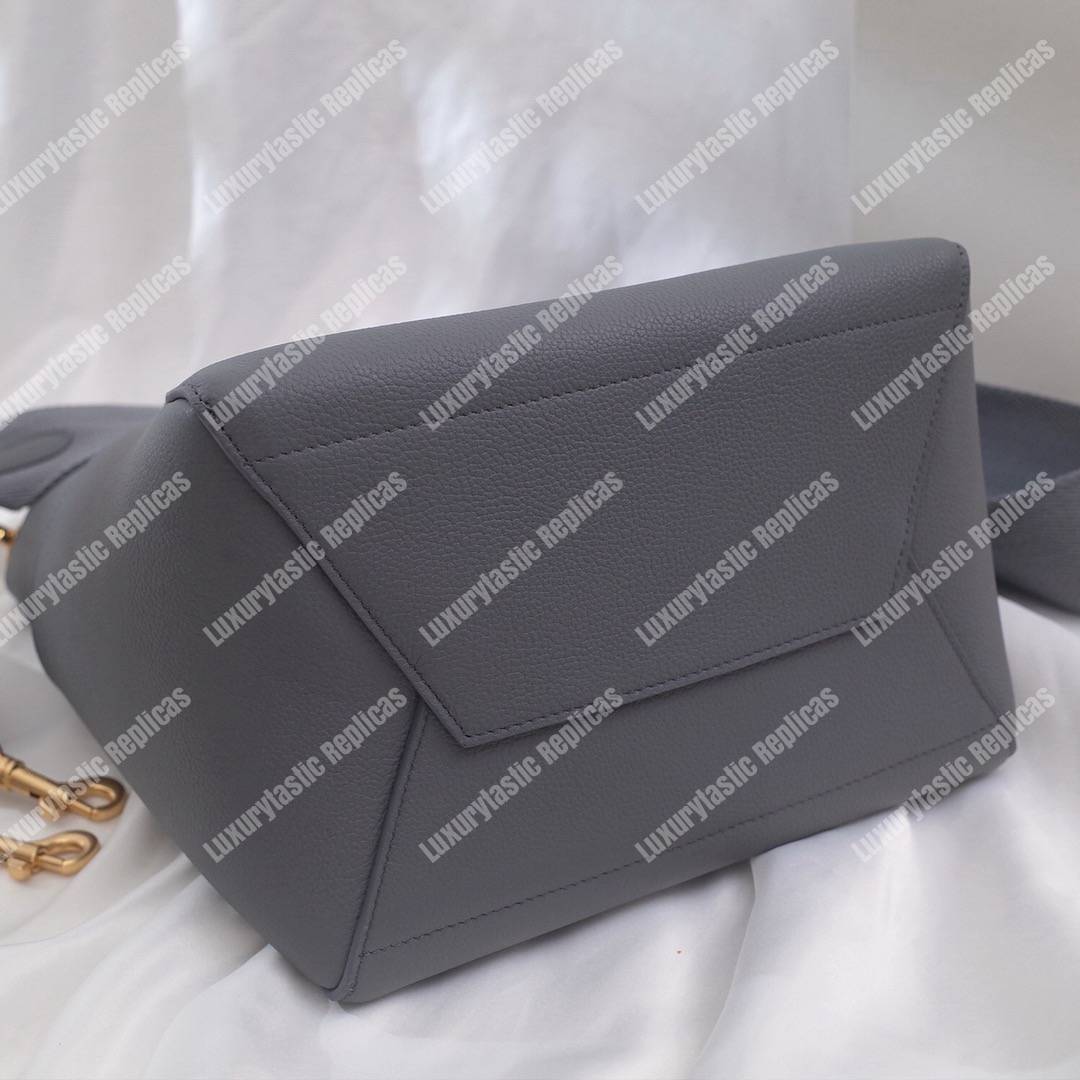 Ce**e sangle bucket bag in soft grained calfskin grey