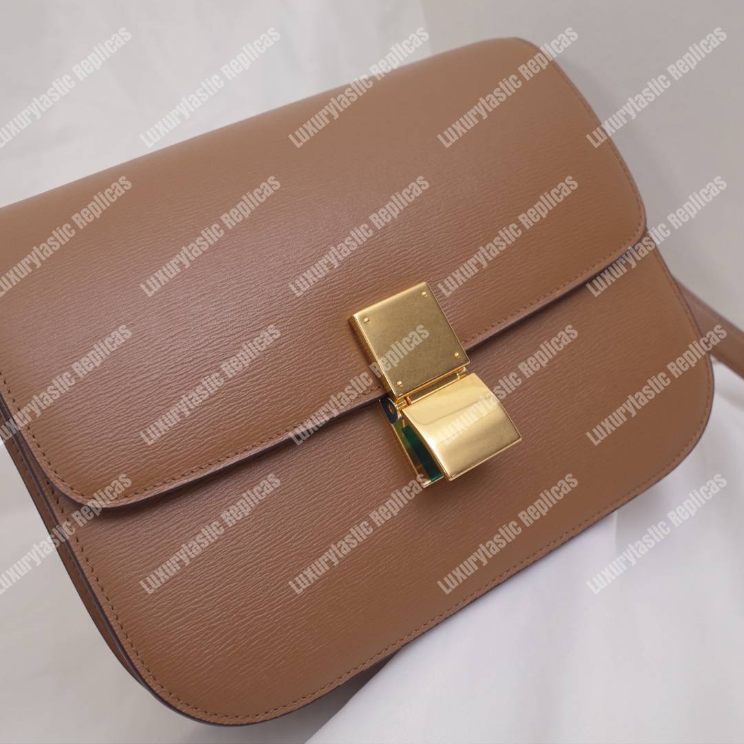 Ce**e medium classic bag in box calfskin camel