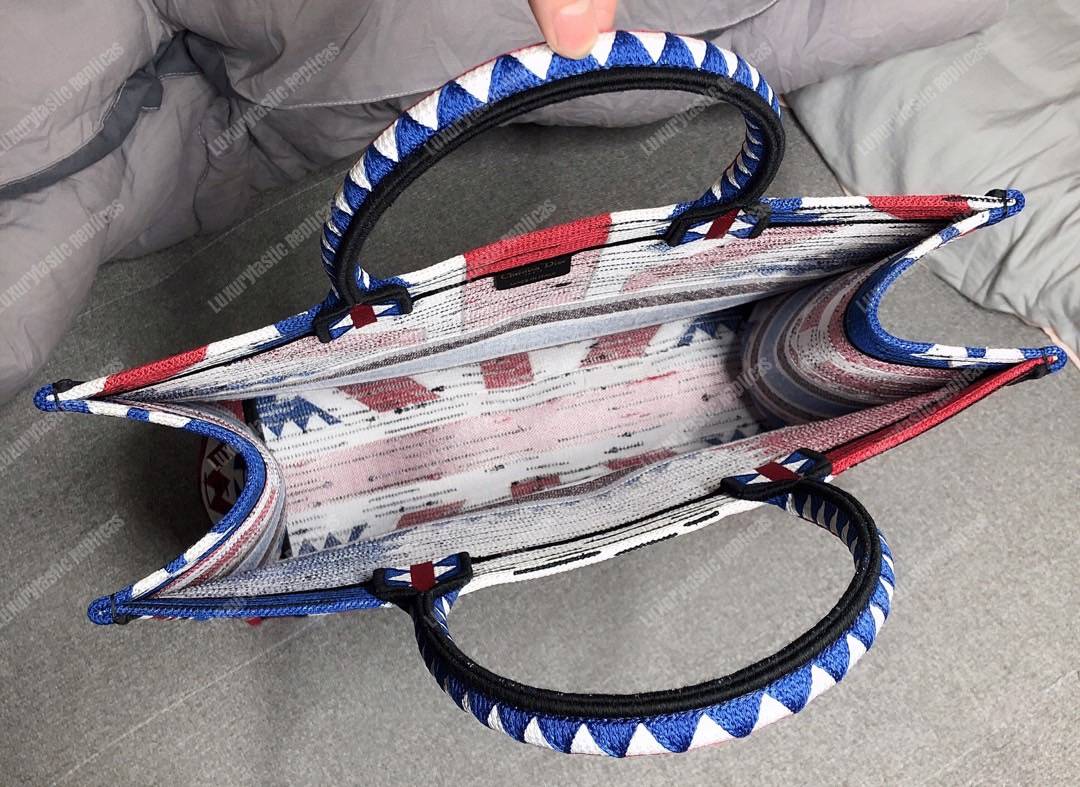 D*or book tote bag embroidered canvas french flag