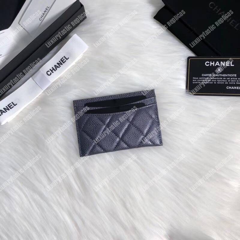 Ch*el classic card holder purple