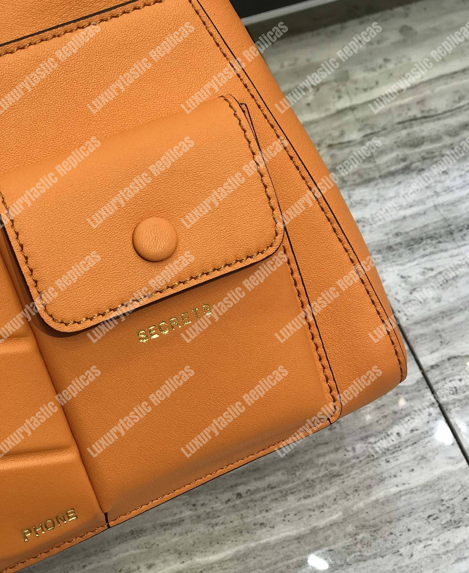 F**di peekaboo iconic mini orange leather bag