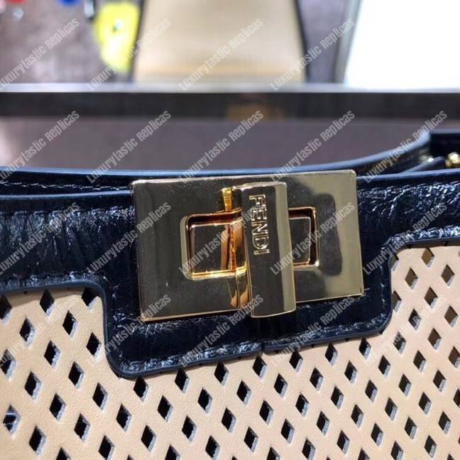 F**di peekaboo x-lite medium beige leather bag