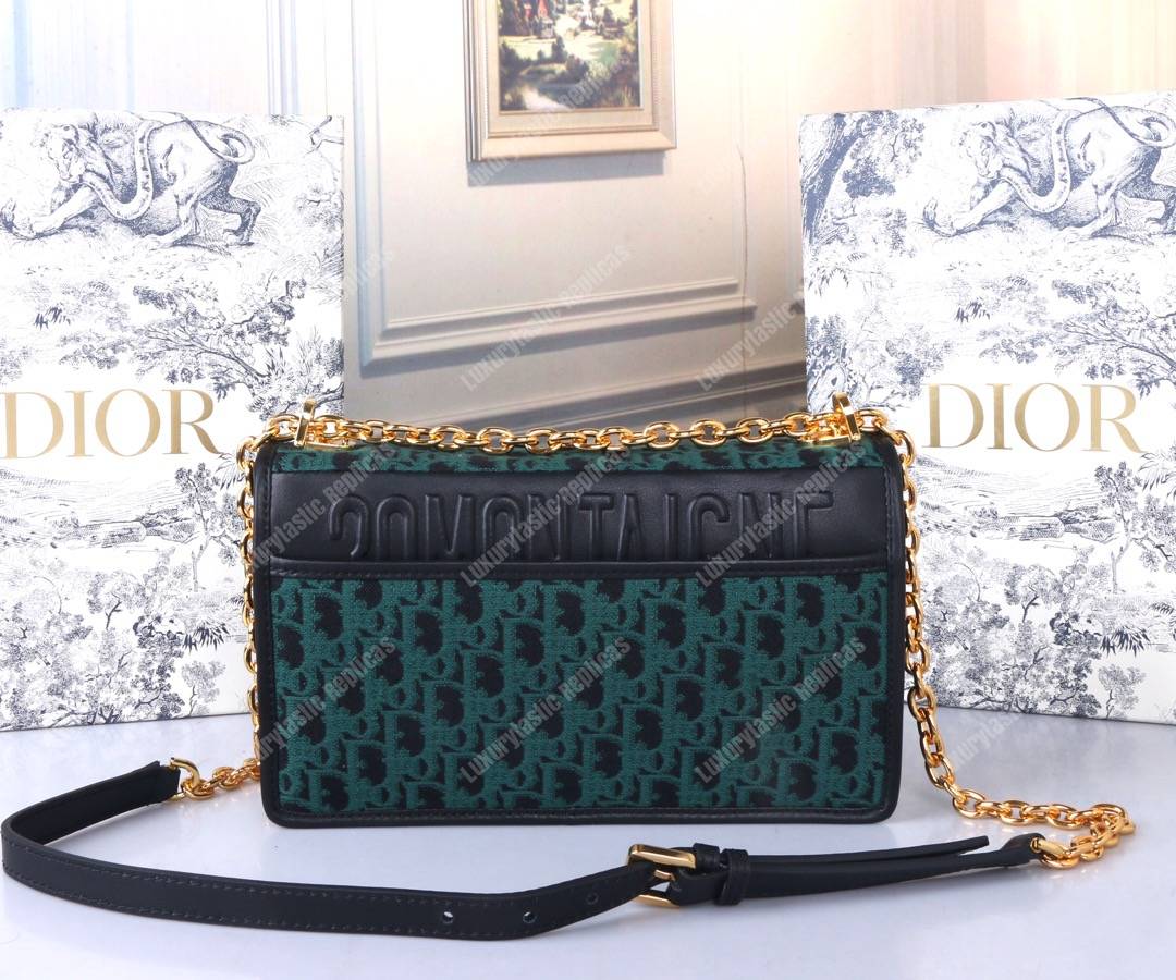 D*or 30 montaigne bag in green oblique canvas