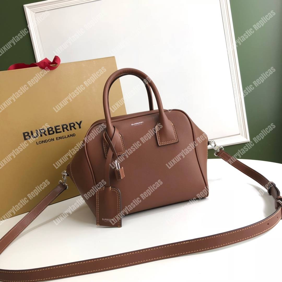 B**rry small leather cube bag brown