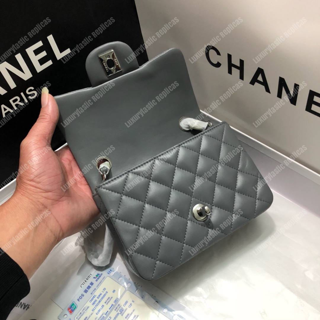 Ch*el mini flap bag dark grey