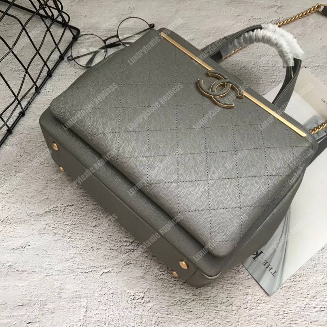 Ch*el large shopping bag grey