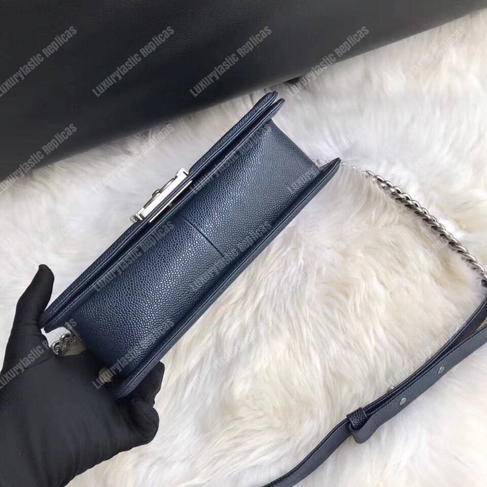 Ch*el boy medium handbag blue