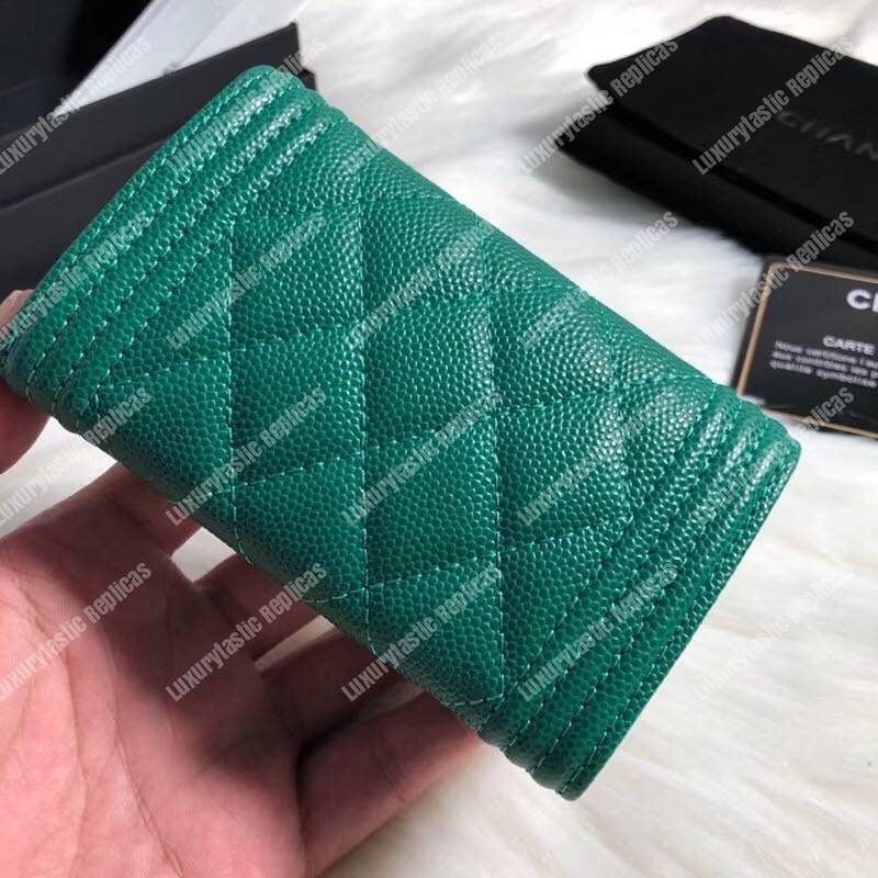 Ch*el boy small flap wallet green