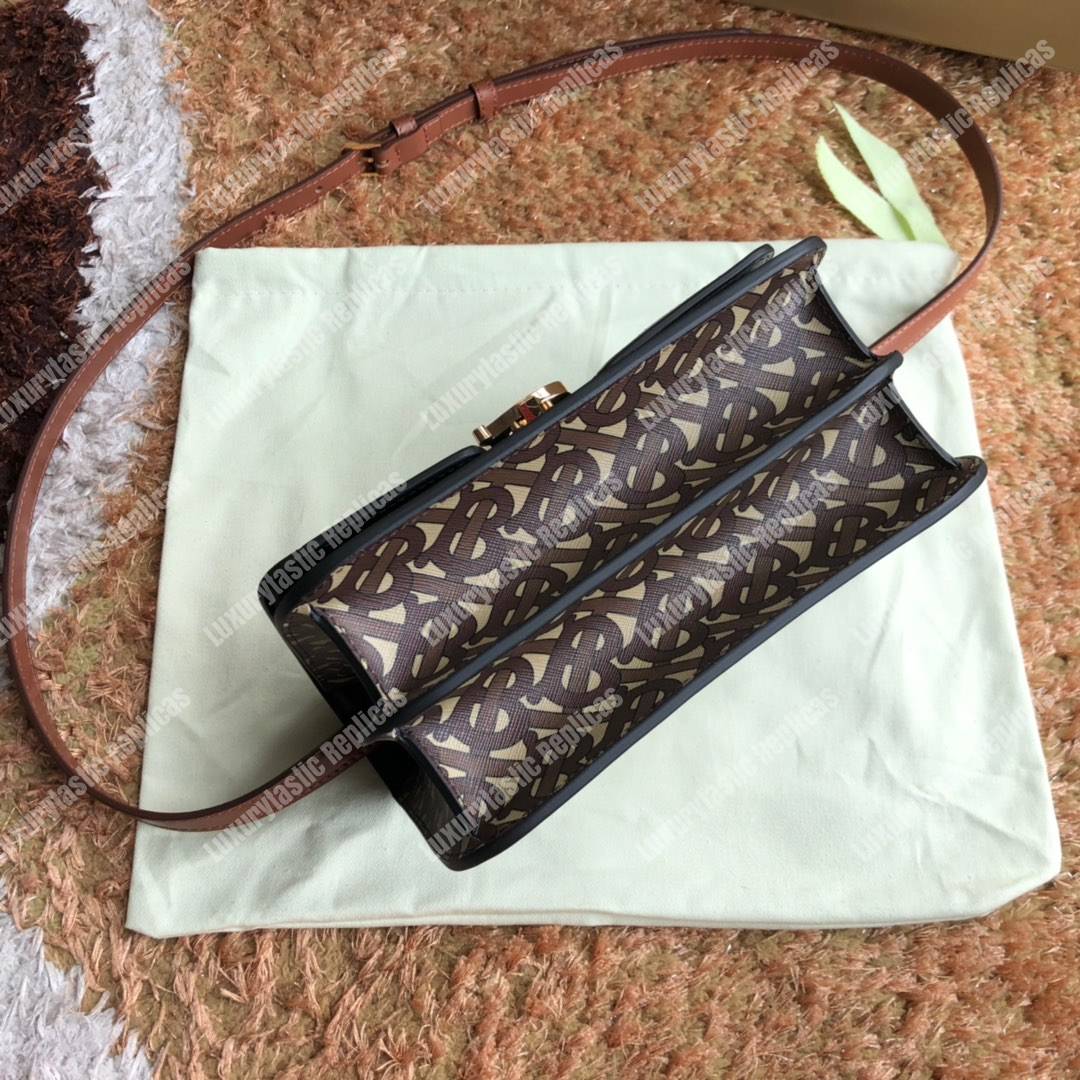 B**rry small monogram stripe e-canvas tb bag bridle brown