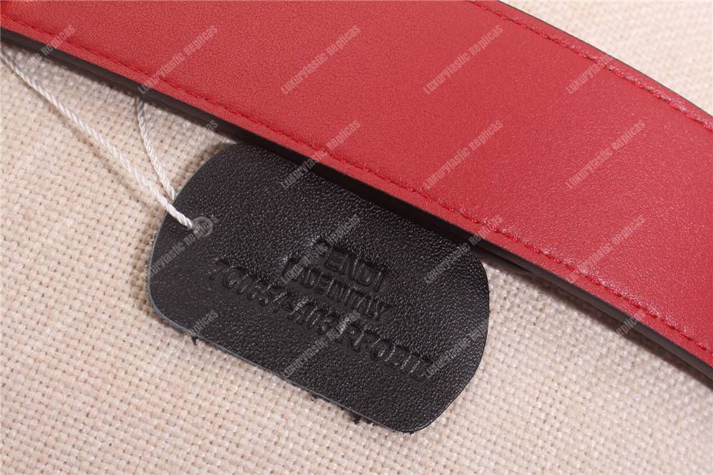 F**di red/black leather belt