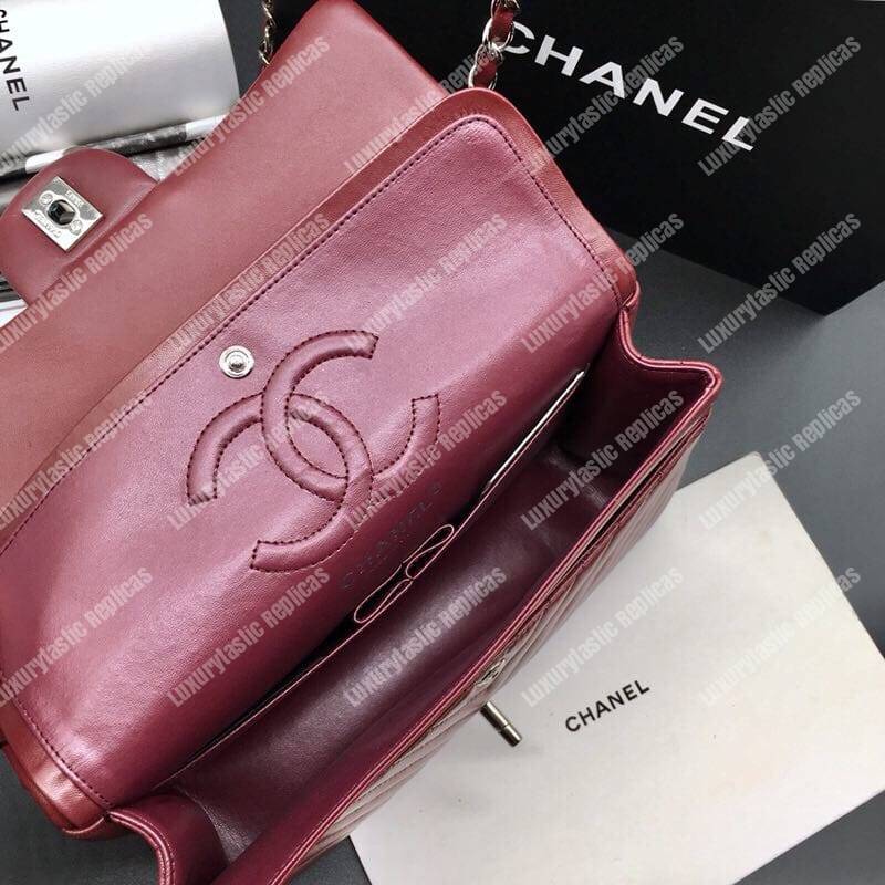 Ch*el classic medium handbag burgundy